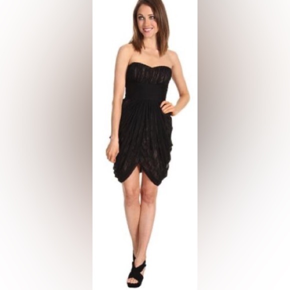 Max and Cleo Strapless Lace Mesh Mini Dress - Picture 2 of 13